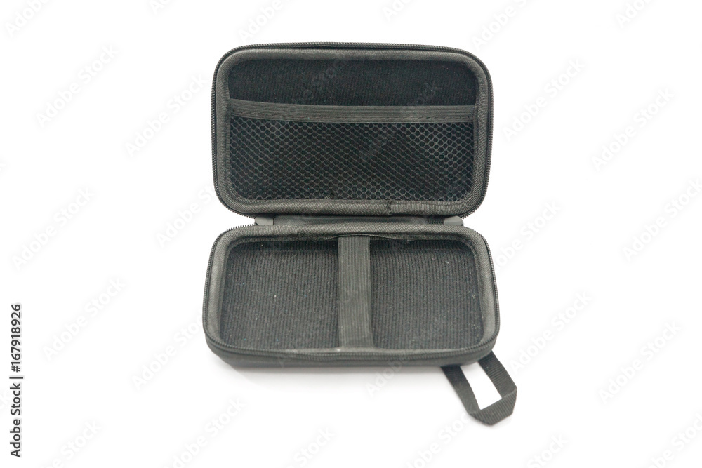inside of the protection bag with zipper isolated on white