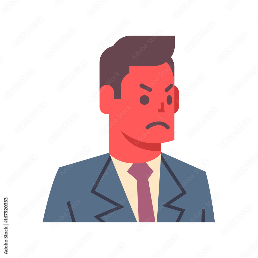 Male Angry Emotion Icon Isolated Avatar Man Facial Expression Concept Face Vector Illustration Male Angry Emotion Icon Isolated Avatar Man Facial Expression Concept Face Vector Illustration