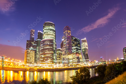 Photography moscow the night city