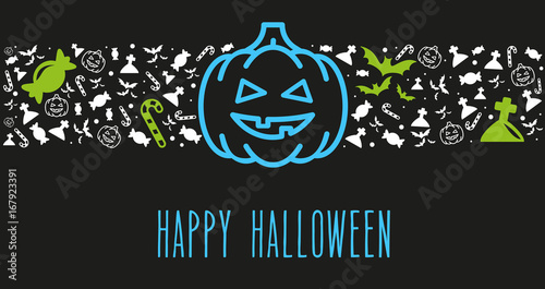 Happy Halloween Grußkarte im Herbst