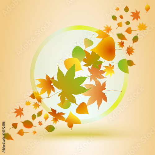 Abstract autumn banner with leaves