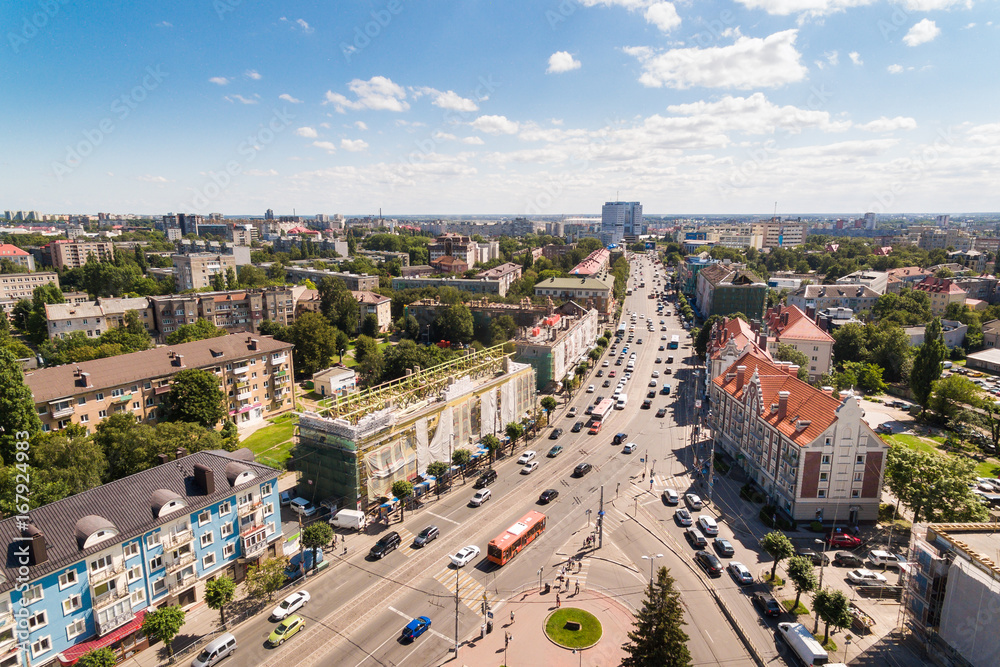Fototapeta premium Reconstruction of buildings, top view
