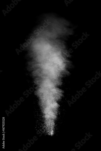 Steam jet over black background