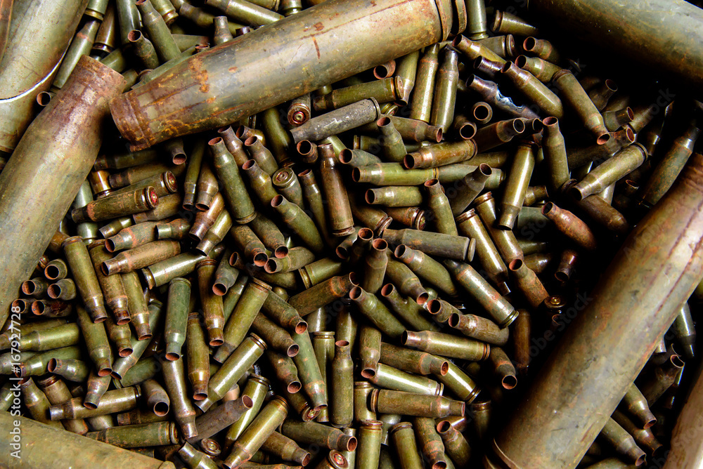 Sleeves from the machine gun and large-caliber machine gun. Sleeves from the machine gun and large-caliber machine gun.