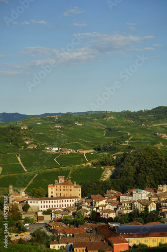 View of Barolo in Langhe Hills