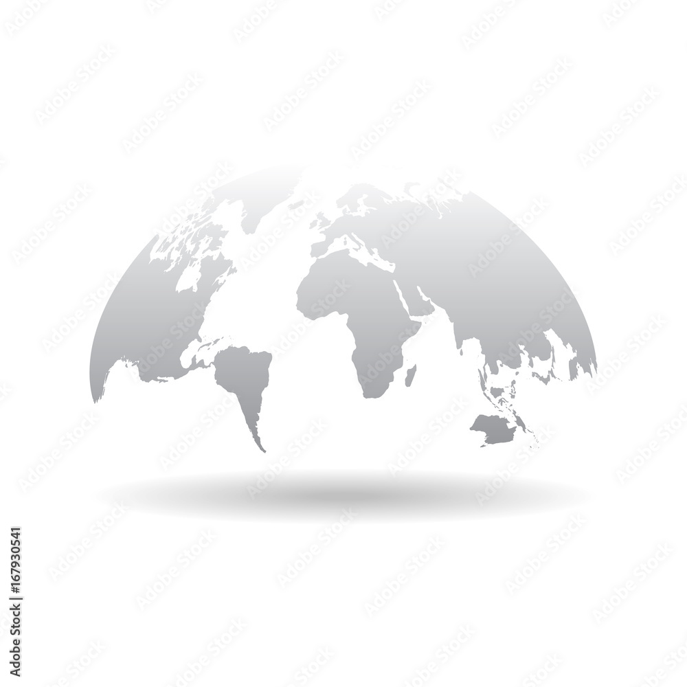 Obraz premium World map globe isolated on white background Vector. Unique world map shape.