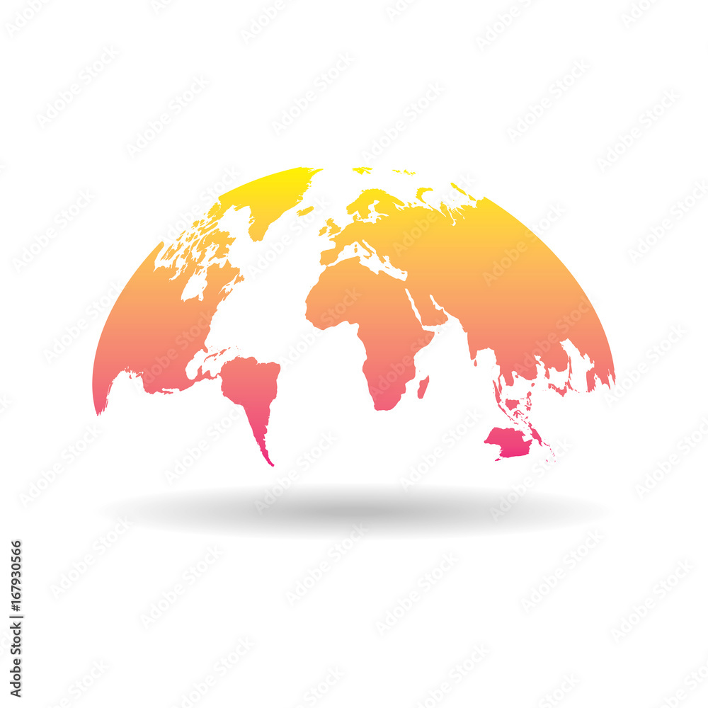 World map globe isolated on white background Vector. Unique world map ...
