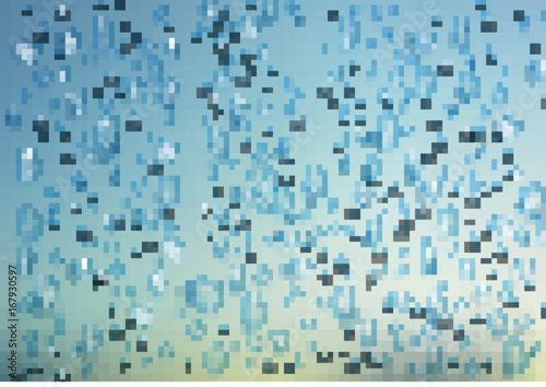 Realistic water drops. Horizontal mock up on colorful background. Vector illustration.