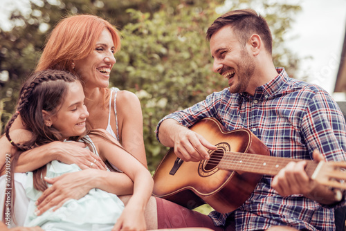 Young family enjoying quality time