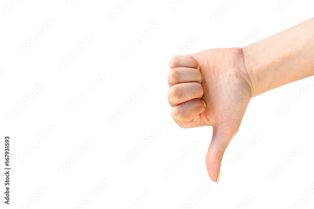 Hand is showing thumb down Hand is showing thumb down