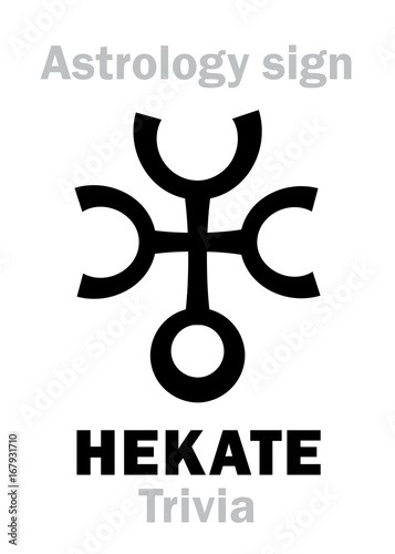 Astrology Alphabet: HEKATE (Trivia), asteroid #100. Hieroglyphics character sign (single symbol).