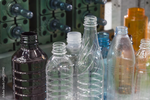 The various type sample of plastic bottle.Plastic bottle container product.