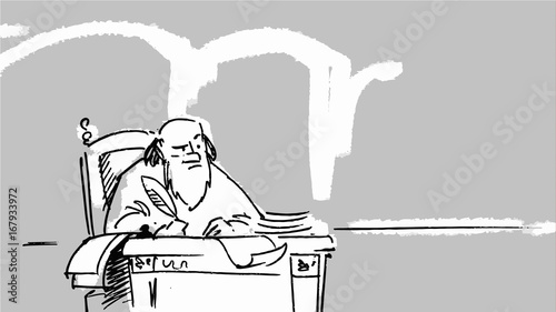 Greek old man Vector sketch for storyboard, projects, cartoon