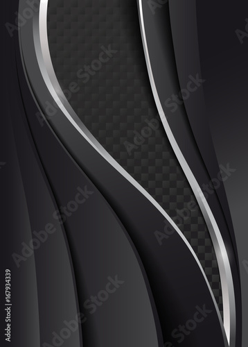 Black wavy corporate abstract background.