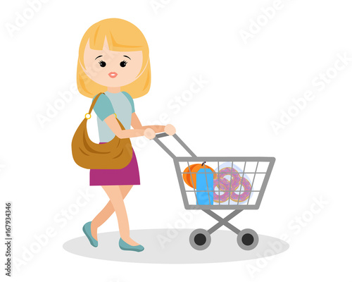 woman shopping food