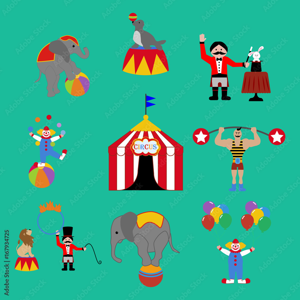 Obraz premium Circus set illustration
