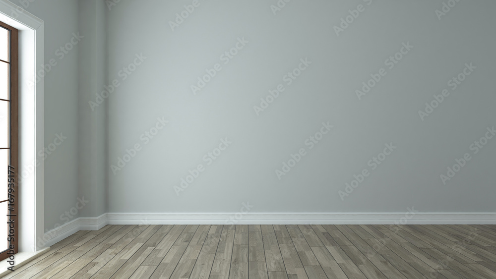 empty room interior background with window - obrazy, fototapety, plakaty 