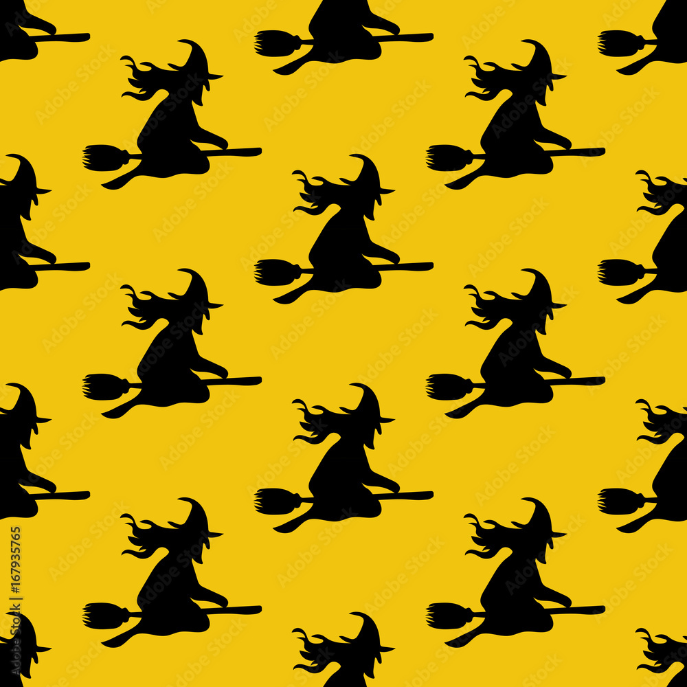 Witch on the broom pattern