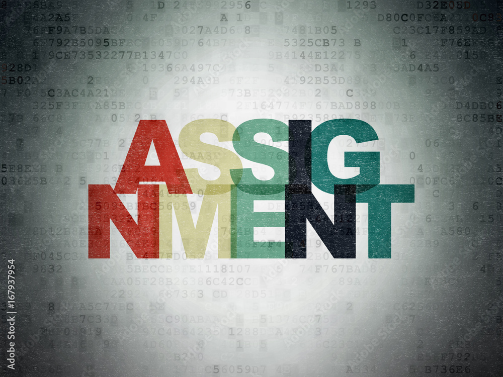 Law concept: Assignment on Digital Data Paper background Law concept: Assignment on Digital Data Paper background