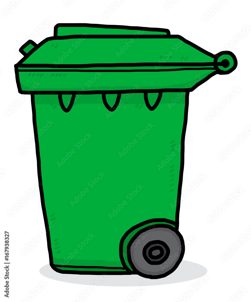 recycle trash bin / cartoon vector and illustration, hand drawn style,  isolated on white background. Stock Vector | Adobe Stock