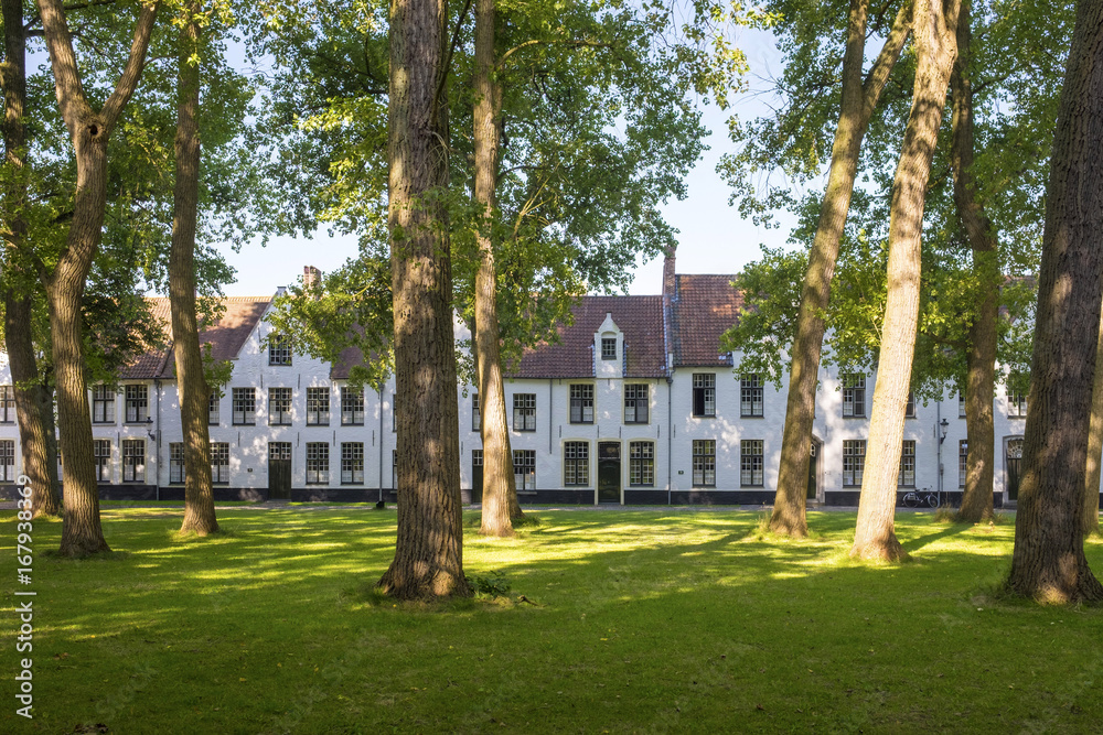 Belgium, West Flanders (Vlaanderen), Bruges (Brugge). Begijnhof (Beguinage) of Bruges. Belgium, West Flanders (Vlaanderen), Bruges (Brugge). Begijnhof (Beguinage) of Bruges.