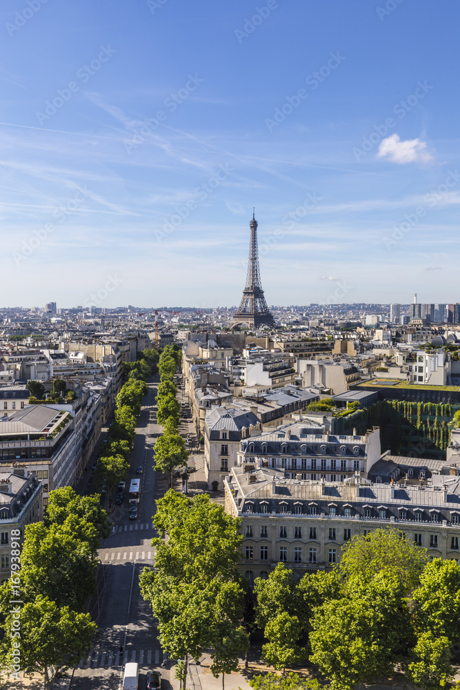 Eiffel Tower from the Arc de Triomphe, Paris, France Eiffel Tower from the Arc de Triomphe, Paris, France
