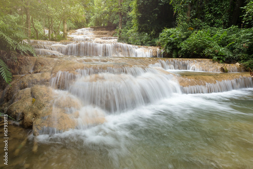 Deep forest waterfall National Park in Ngao District Lampang Thailand