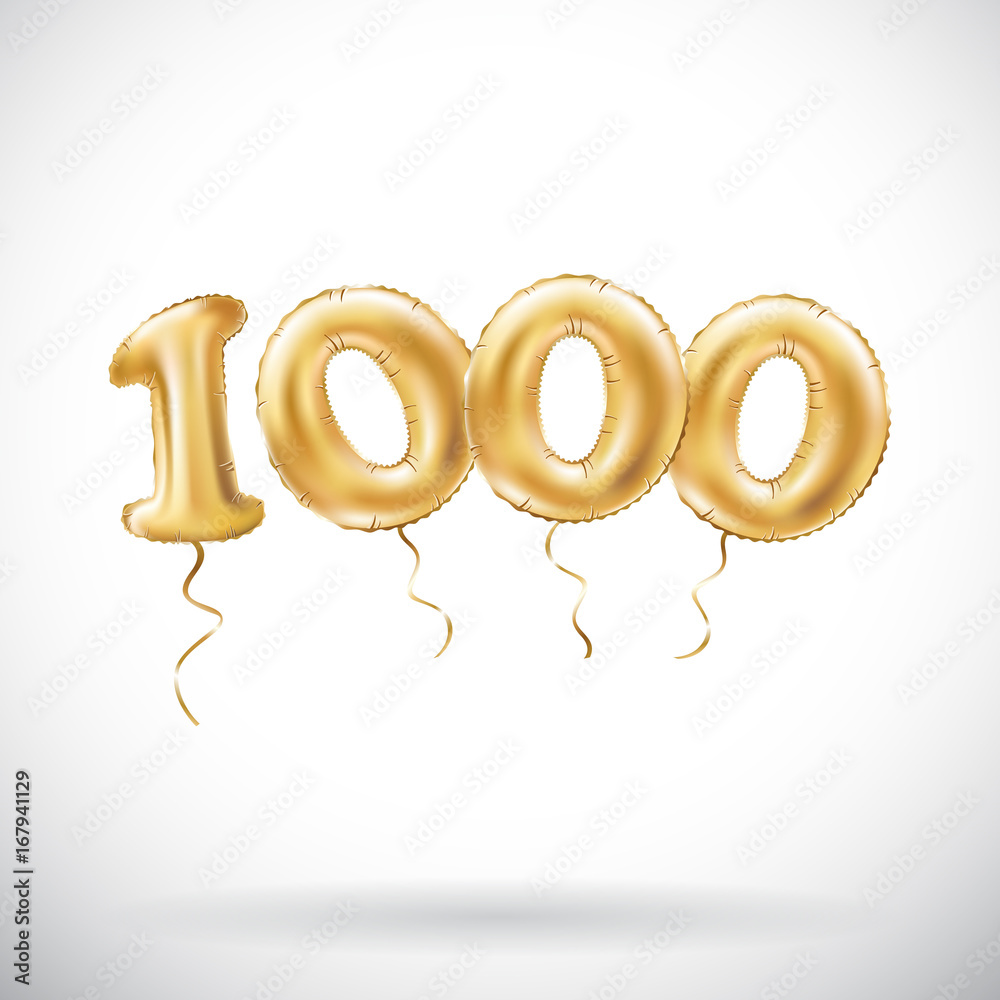 vector Golden number 1000 one thousand metallic balloon. Party decoration golden balloons. Anniversary sign for happy holiday, celebration, birthday, carnival, new year. vector Golden number 1000 one thousand metallic balloon. Party decoration golden balloons. Anniversary sign for happy holiday, celebration, birthday, carnival, new year.