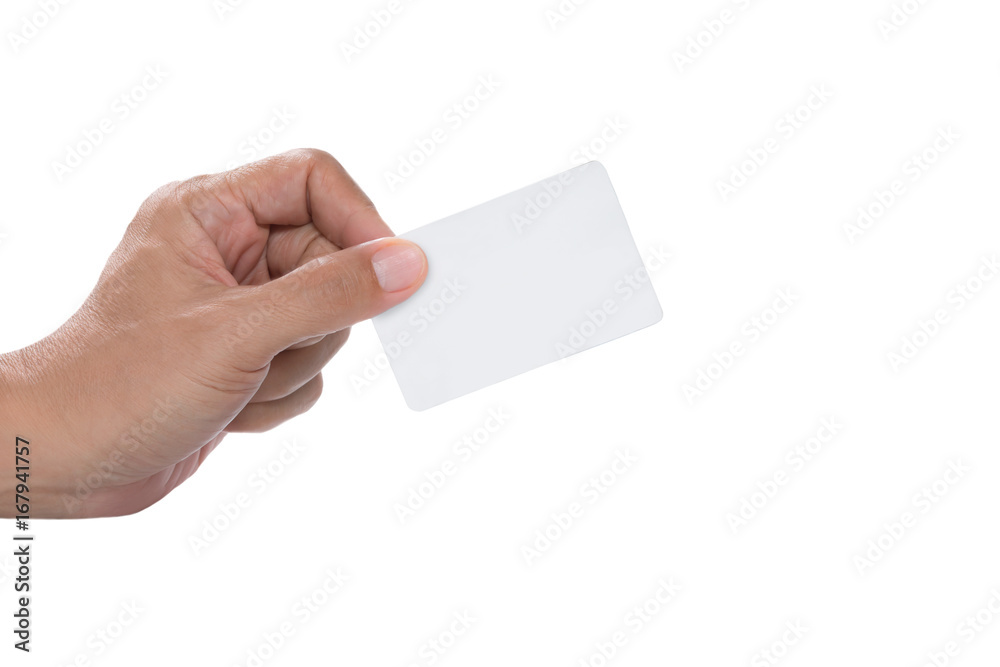 Hand holding white blank credit card ,isolated white background,copy space..Online business concept.. Hand holding white blank credit card ,isolated white background,copy space..Online business concept..