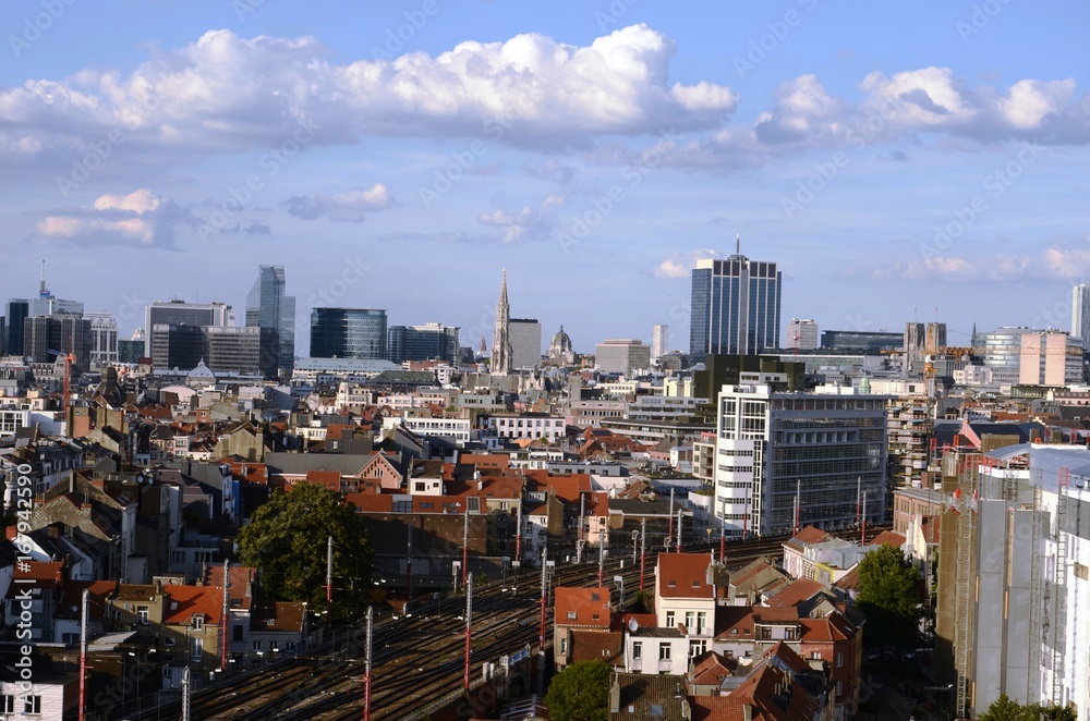 Vues de Bruxelles-Ville depuis la grande-roue de la Foire du Midi (Belgique)