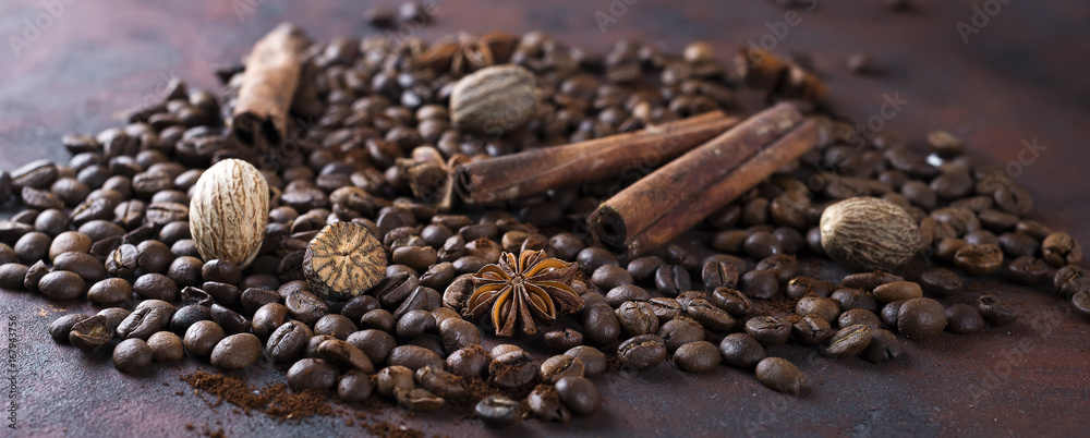 Close-up of roasted coffee beans,