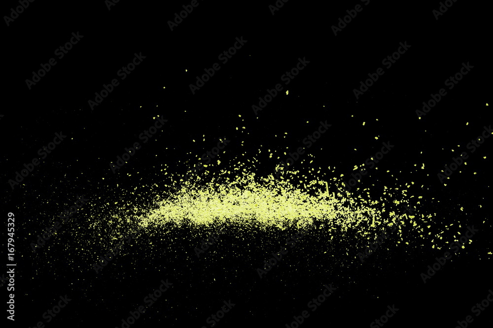 Color powder explosion isolated on black background
