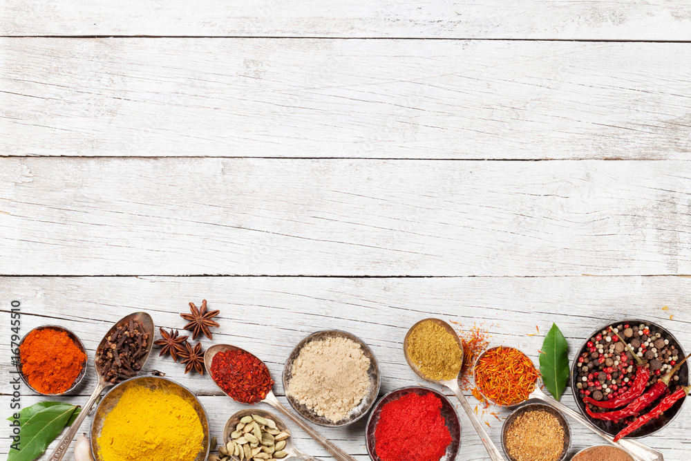 Various spices and herbs - obrazy, fototapety, plakaty 