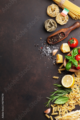 Italian food. Pasta ingredients