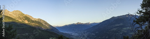Sunrise in Aosta Valley panorama © staclu