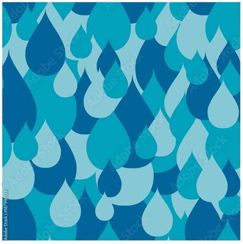 Seamless blue rain drops pattern stock vector illustration