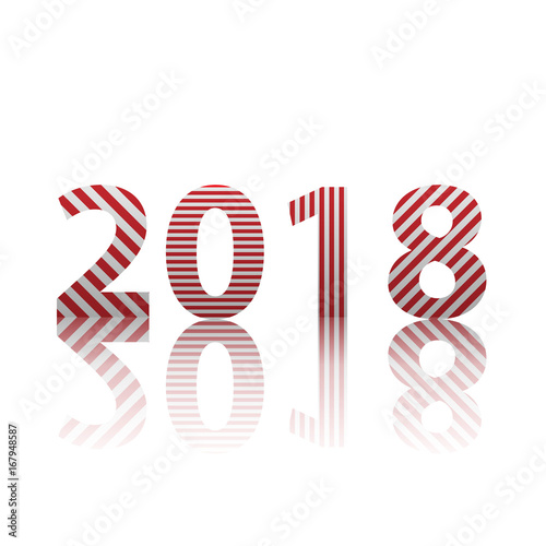 Happy new year 2018 . Text Design Vector illustration
