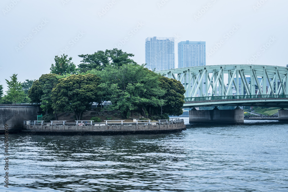 Fototapeta premium 東京湾岸 相生橋と中の島公園１