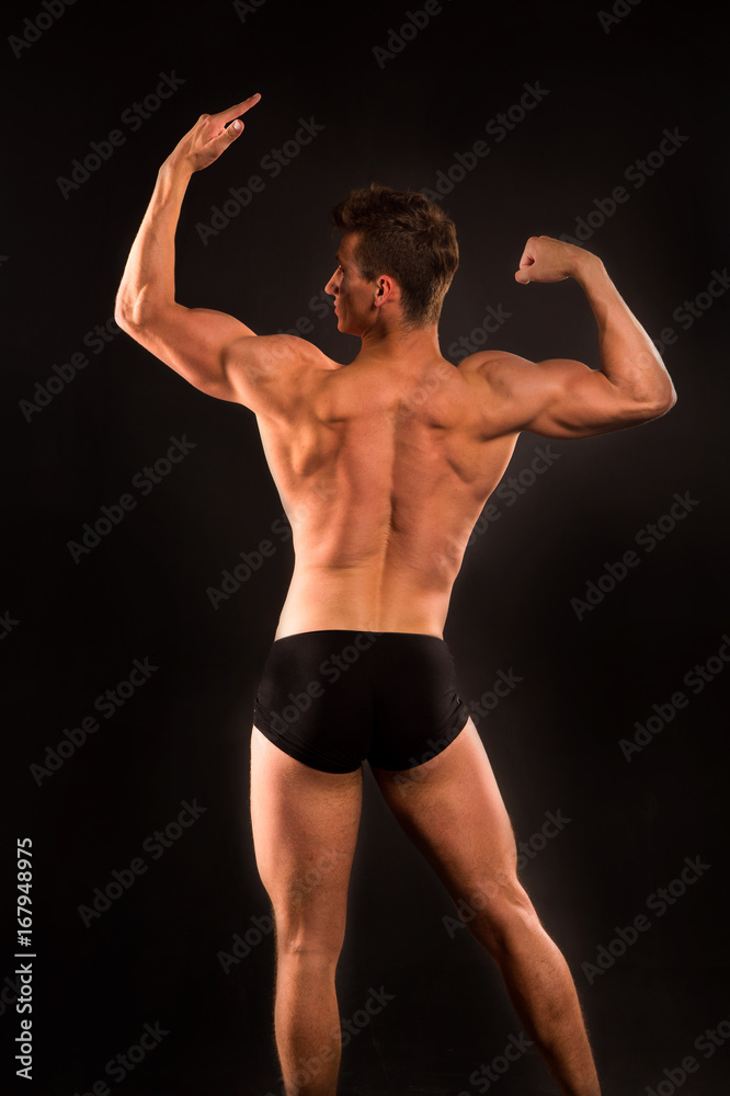 Adam with bare back.