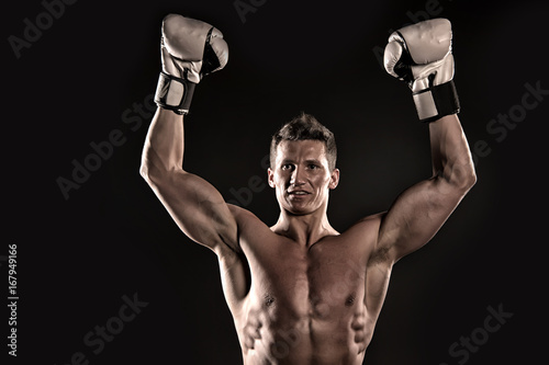 Man with muscular body. photo