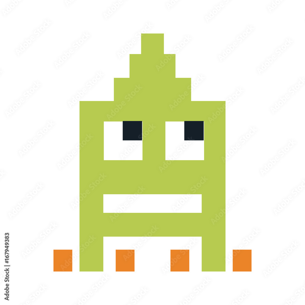 Obraz premium videogame pixel character icon image vector illustration design 
