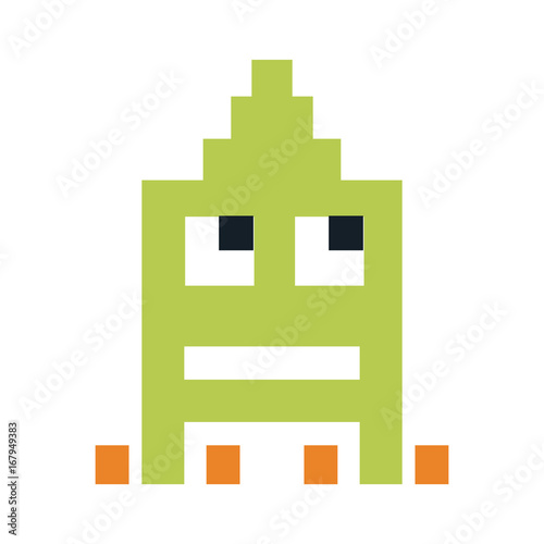 videogame pixel character icon image vector illustration design 