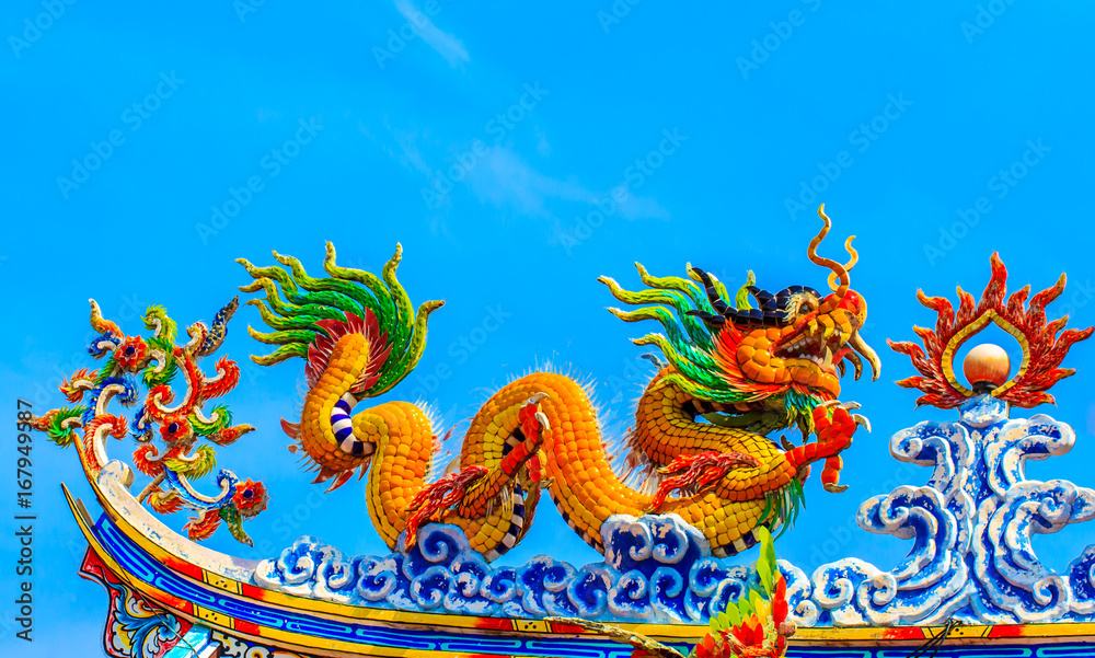 dragon statue on sky background dragon statue on sky background