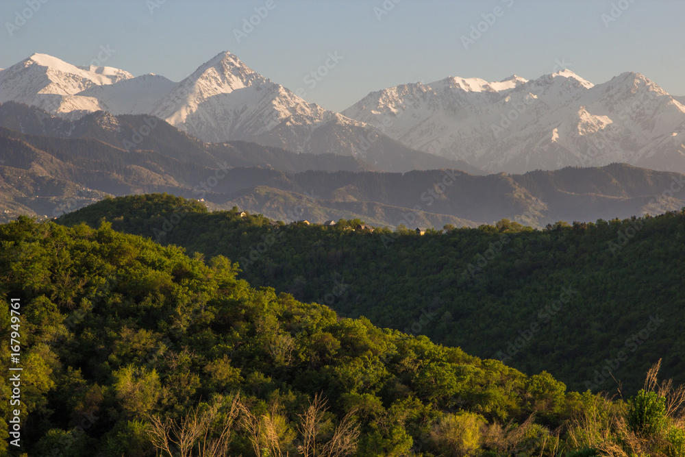 Fototapeta premium Mountains landscape, Tien-Shan Mountains, Almaty, Kazakhstan