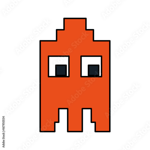 videogame pixel character icon image vector illustration design 