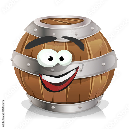 Happy Wood Barrel Character