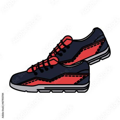 sneakers pair icon image vector illustration design 