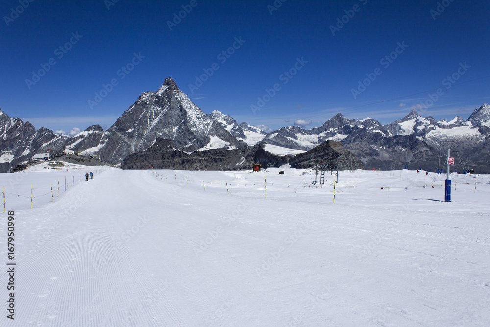 Skiing opposite Matterhorn