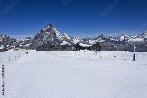 Skiing opposite Matterhorn