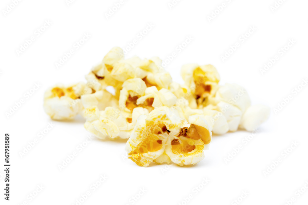 Cheese popcorn isolated on a white background